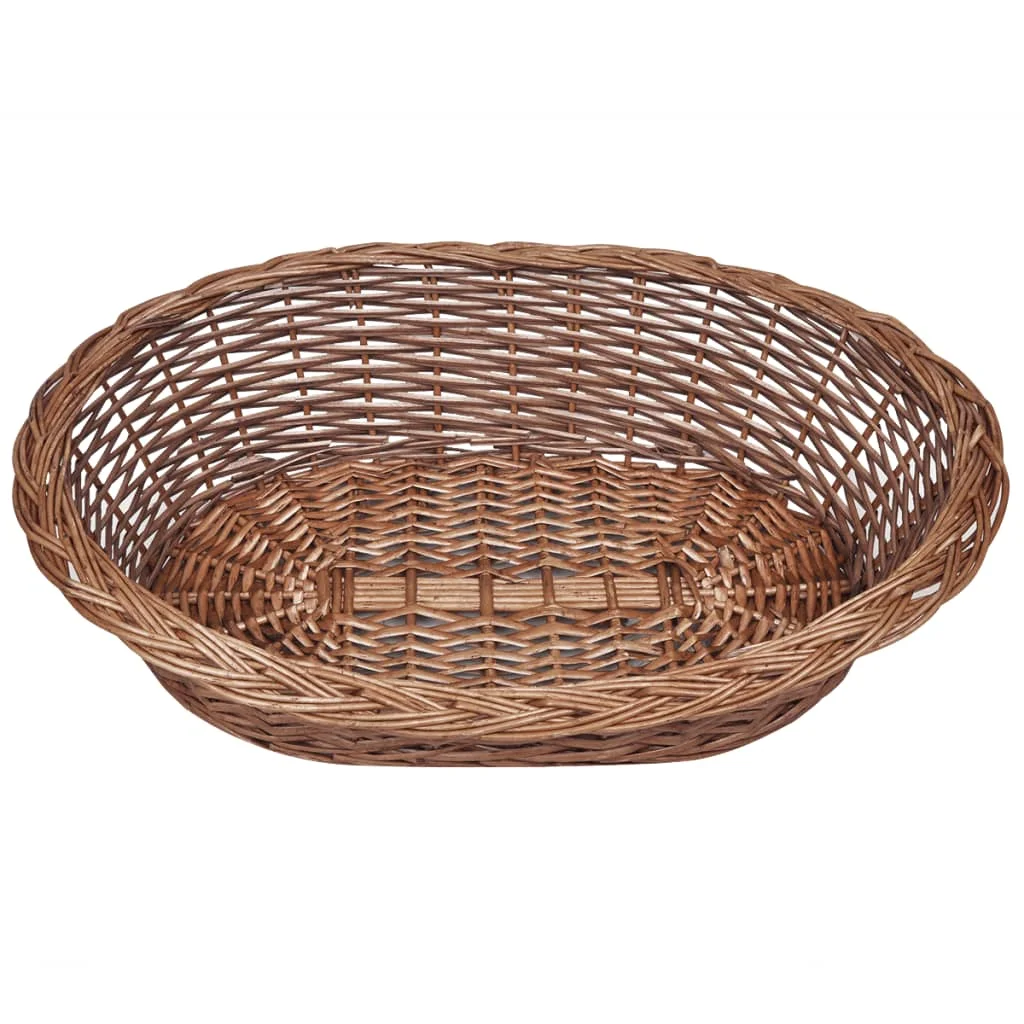 Panier en osier naturel pour chien, coussin inclus, 69 cm – Image 3