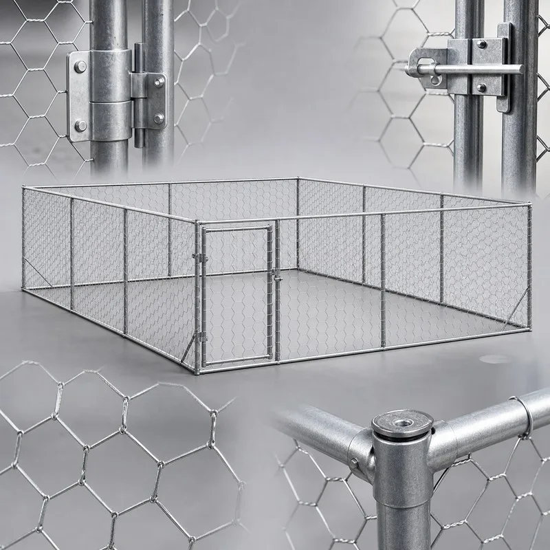 Cage extérieure en acier galvanisé pour grand chien – Image 3