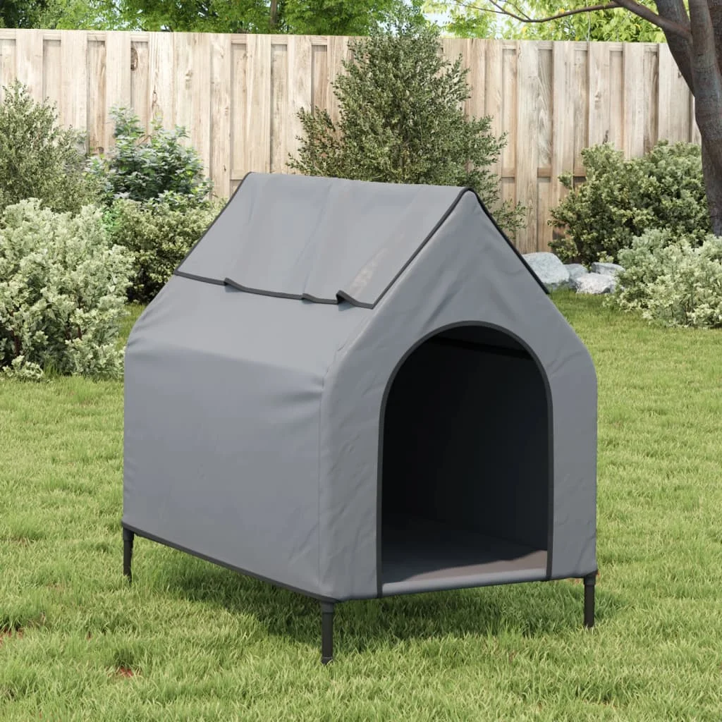 Cage pour chien pliable, tissu Oxford gris clair et acier – Image 3