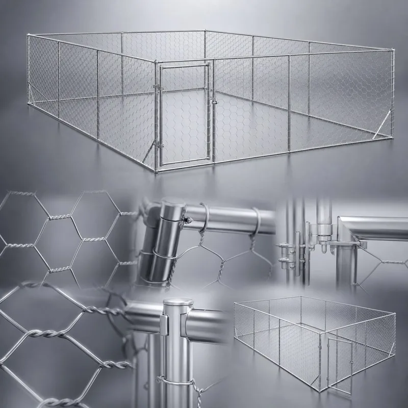 Cage extérieure en acier galvanisé pour grand chien – Image 2