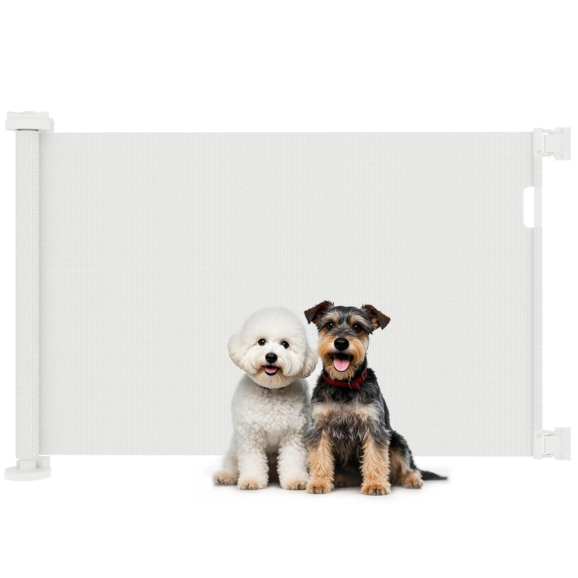 Barrière de sécurité escamotable blanche pour chien, 87 cm – Image 2