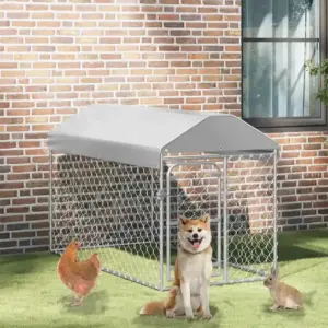 Grand chenil d'extérieur avec toit pour chien 200x100x125 cm