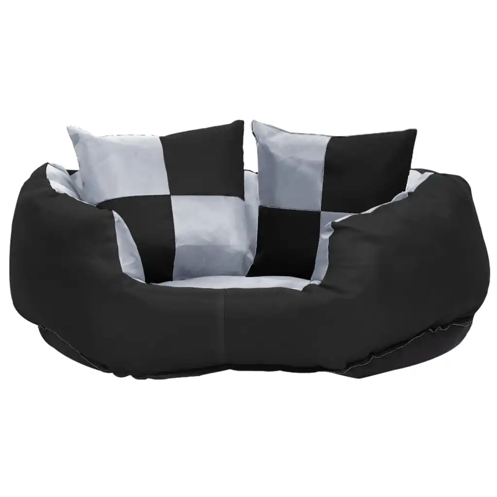 Coussin réversible gris et noir pour chien, 65x50x20 cm – Image 2