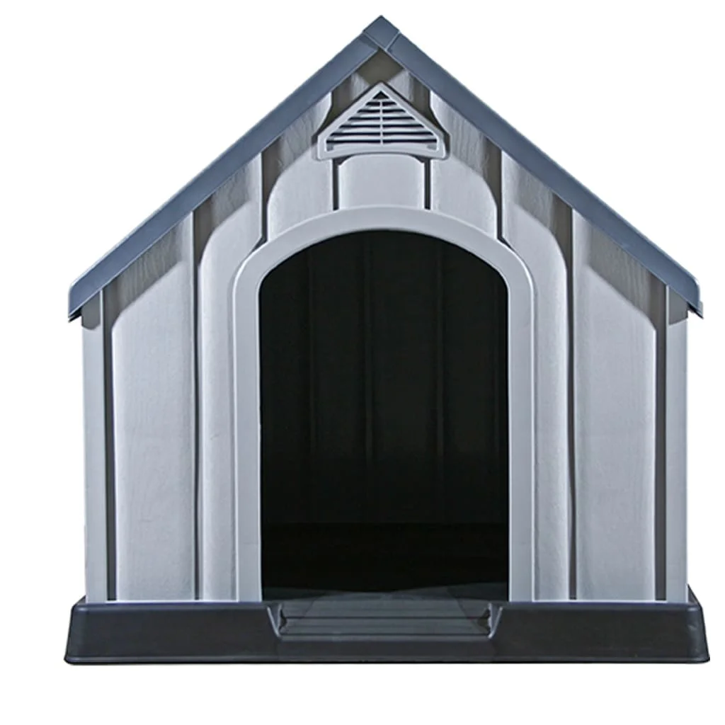 Chenil pour chien gris en plastique, 92x87x91 cm – Image 4