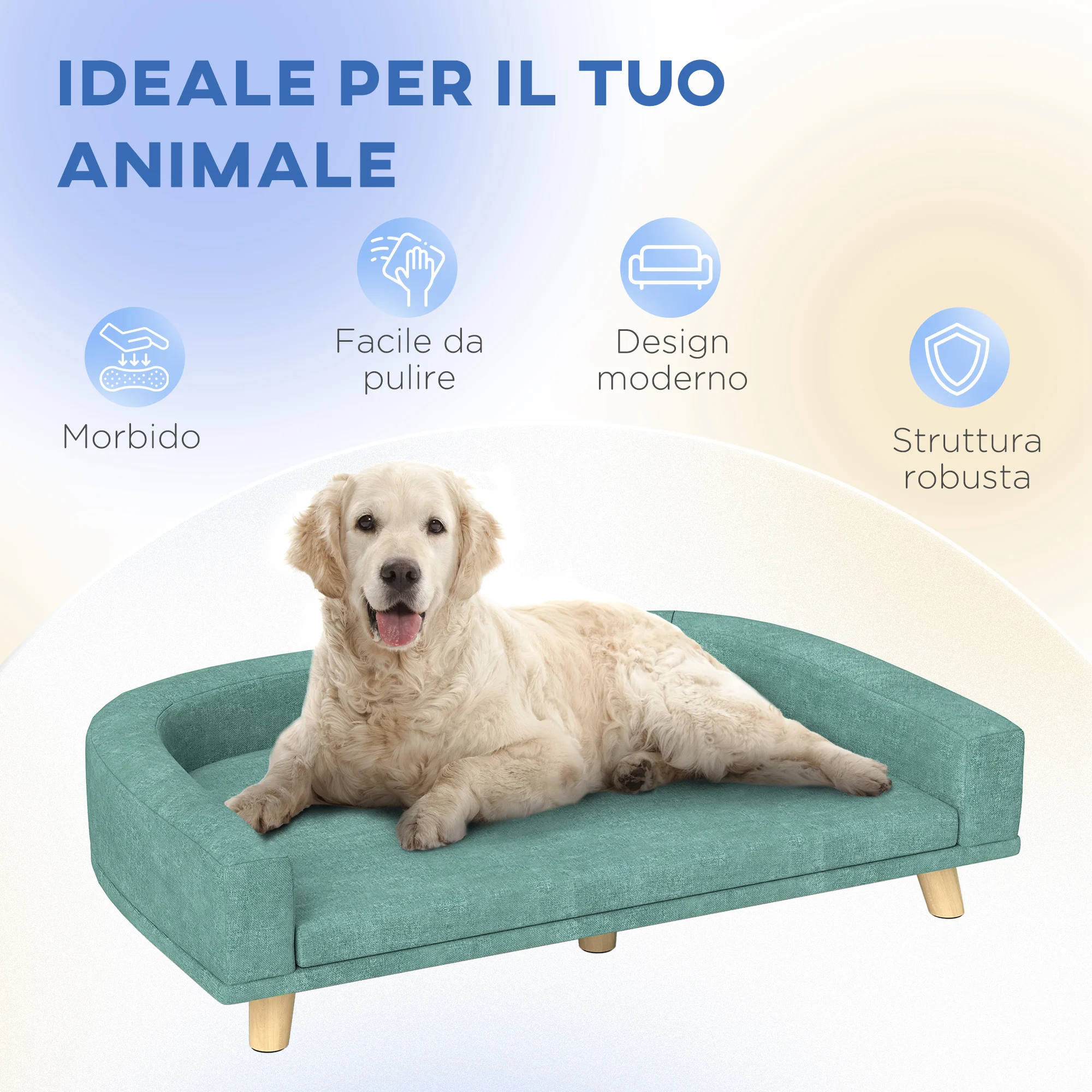 Canapé-lit moelleux pour chien avec coussin lavable – Image 3