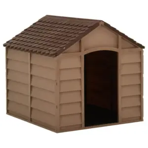 Maison pour chien marron en polypropylène, 71x71x68 cm