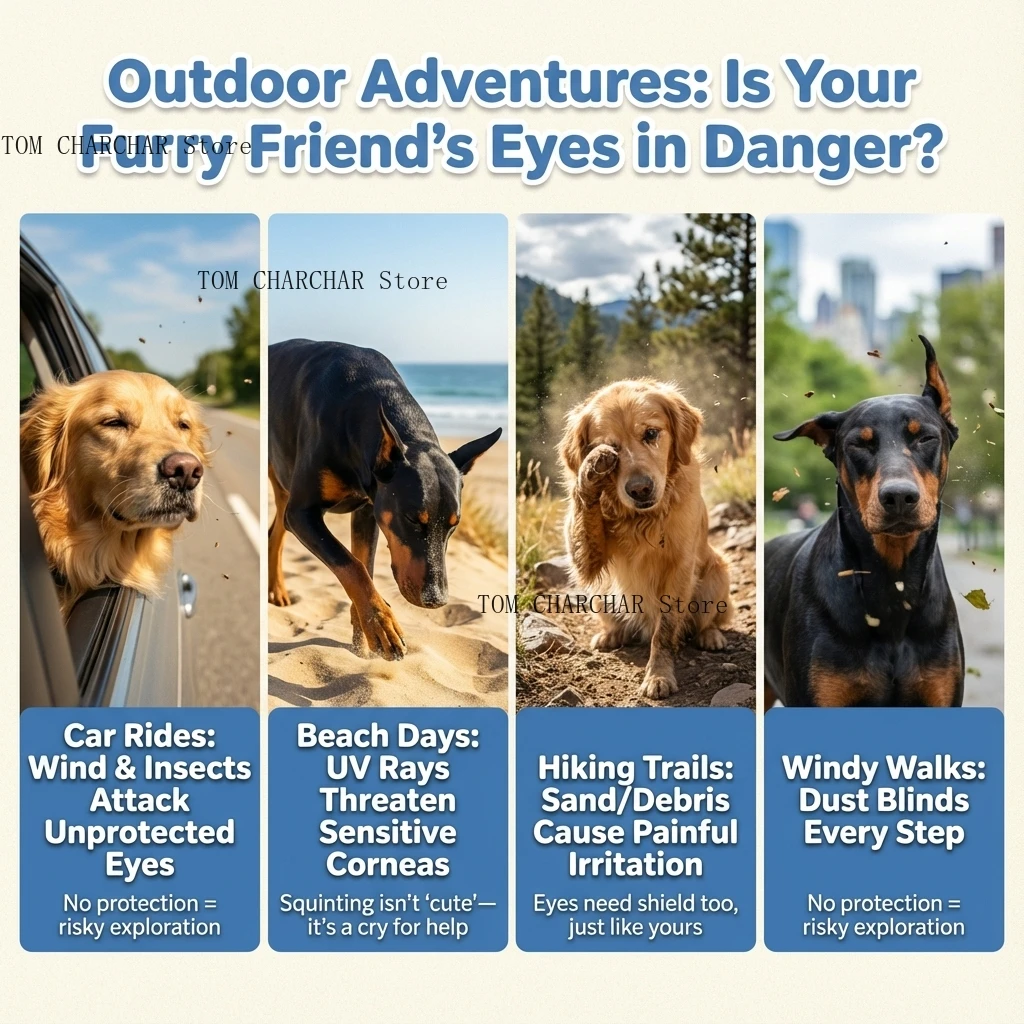 Lunettes de soleil anti-UV pour grands chiens, ajustables – Image 2
