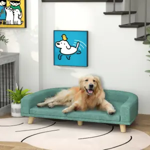 Canapé-lit moelleux pour chien avec coussin lavable