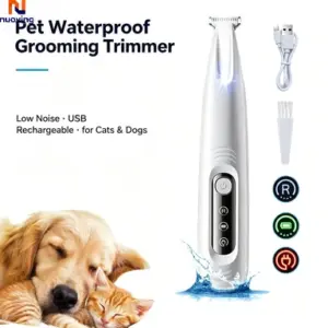 Tondeuse pour chien étanche avec lame 18 mm et lumière LED