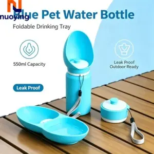 Bouteille d'eau portable pliable avec gamelle pour chien