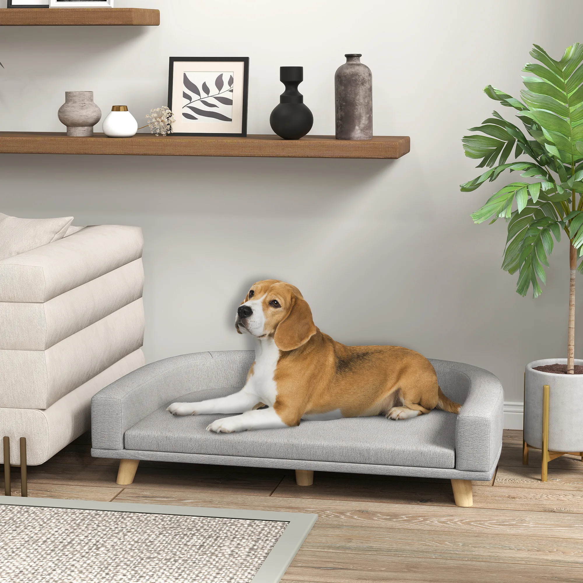 Canapé pour chien design scandinave avec coussin déhoussable – Image 2