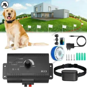 Clôture électrique sans fil pour chien avec télécommande et bip