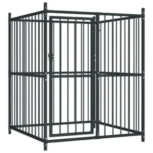 Chenil extérieur pour chien 120x120x150 cm avec clôture robuste