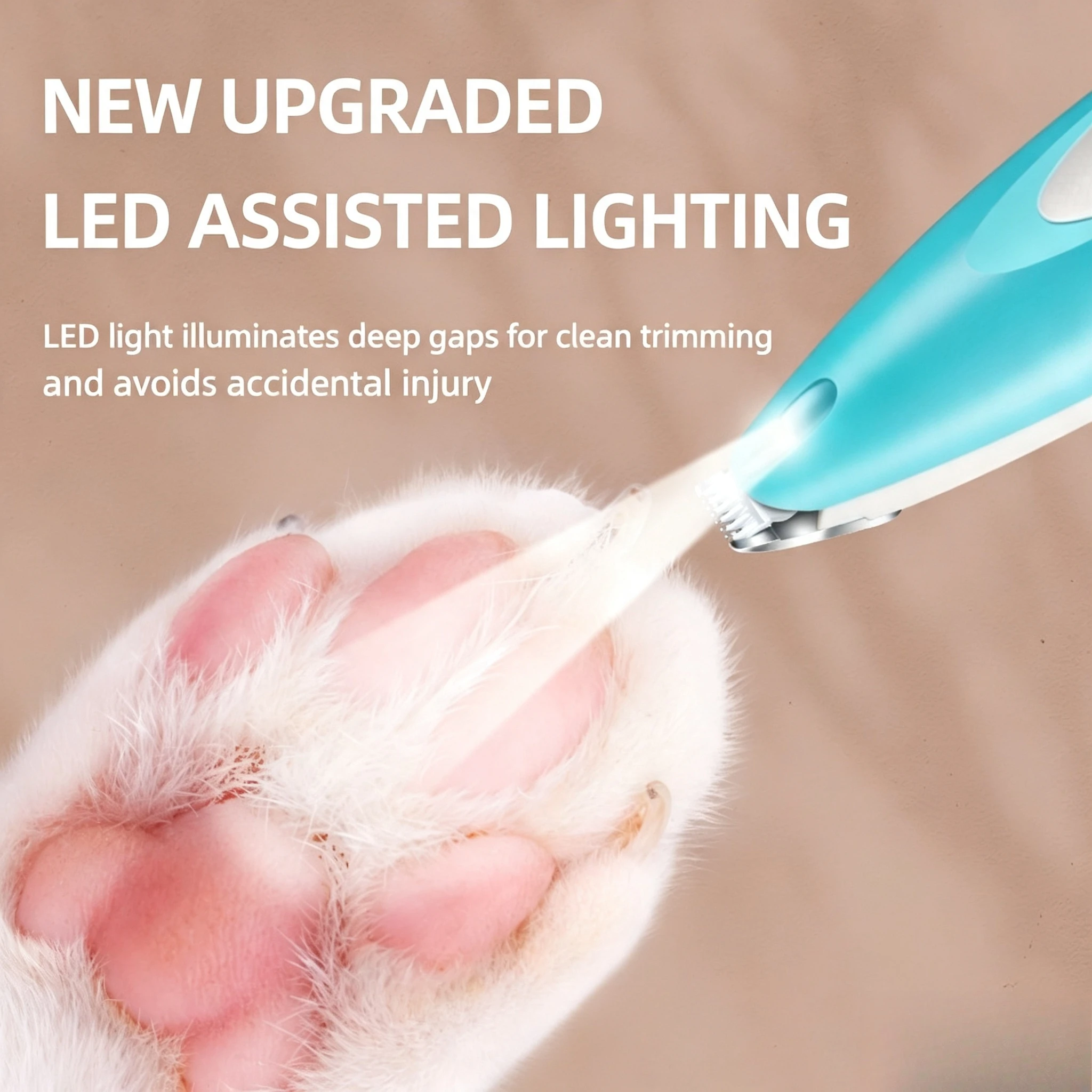 Tondeuse de toilettage LED pour pattes de chien