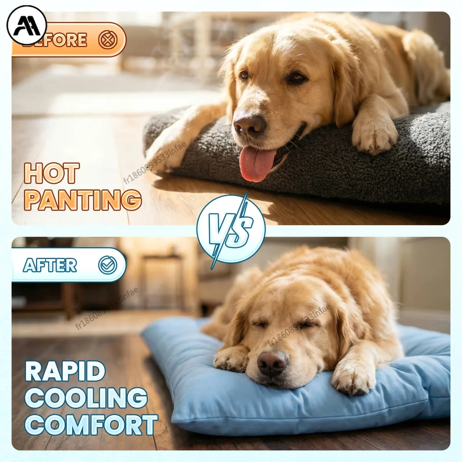 Lit rafraîchissant pour chien en peluche ultra douce lavable – Image 3
