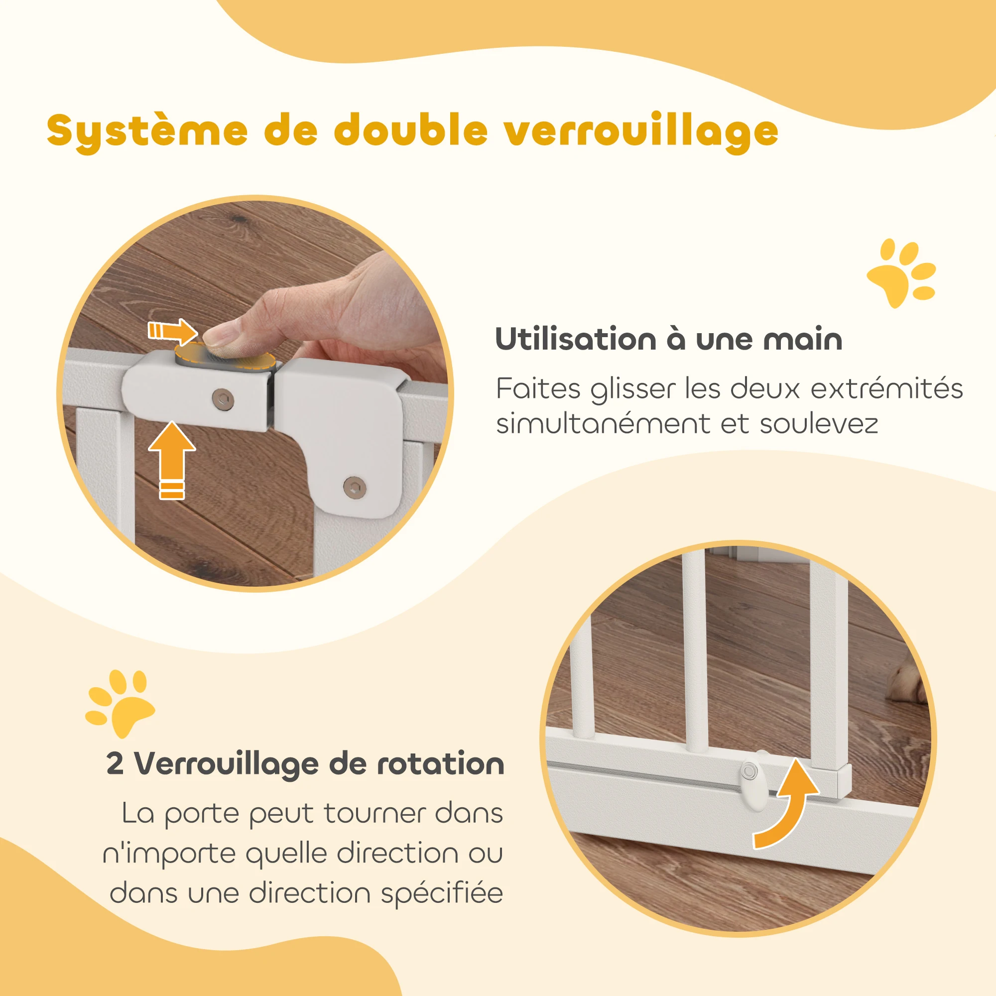 Barrière extensible 75-145 cm sans perçage pour chien – Image 4