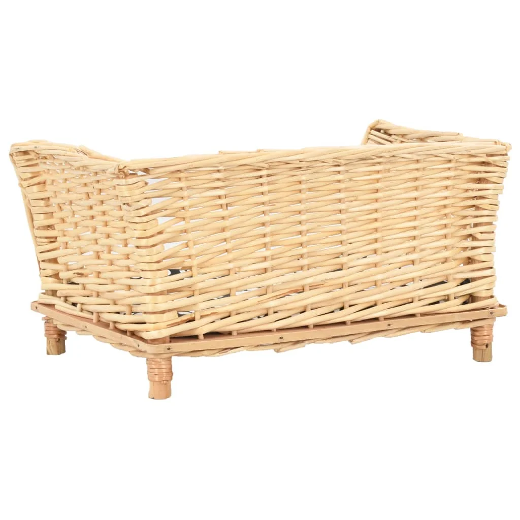 Panier en osier naturel avec coussin moelleux pour chien – Image 3