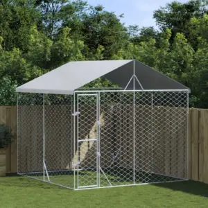 Grand chenil extérieur 3x3x2,5 m avec toit en acier galvanisé