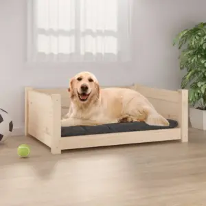 Canapé-lit surélevé en pin massif pour chien, 75,5 cm