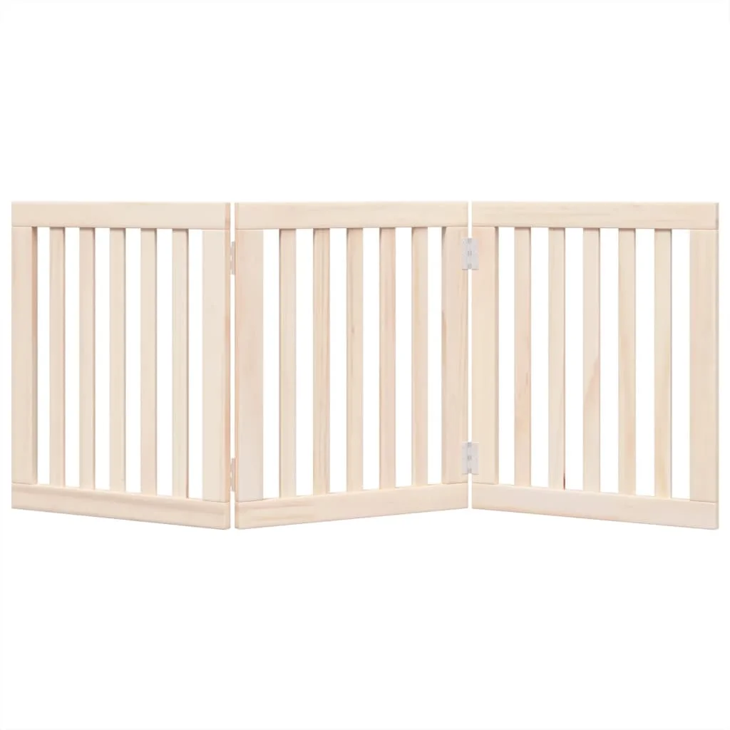 Parc pliant pour chien 3 panneaux en bois, 150 cm – Image 4