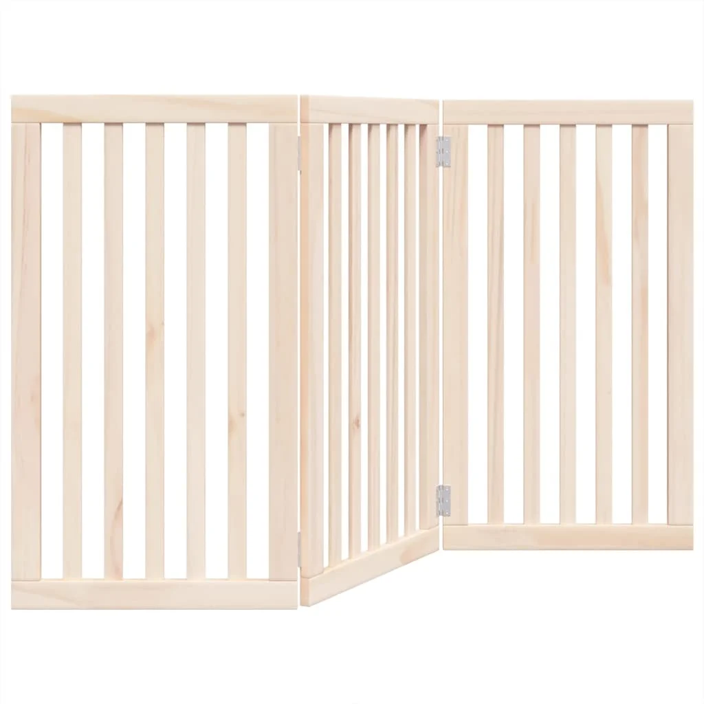 Parc de sécurité pliant en bois pour chien, 3 panneaux, 150 cm – Image 2