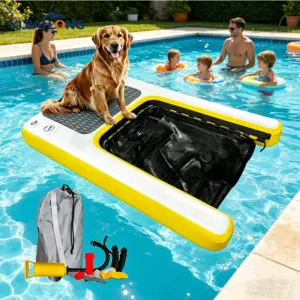 Rampe gonflable pour chien 120 cm, plateforme flottante antidérapante