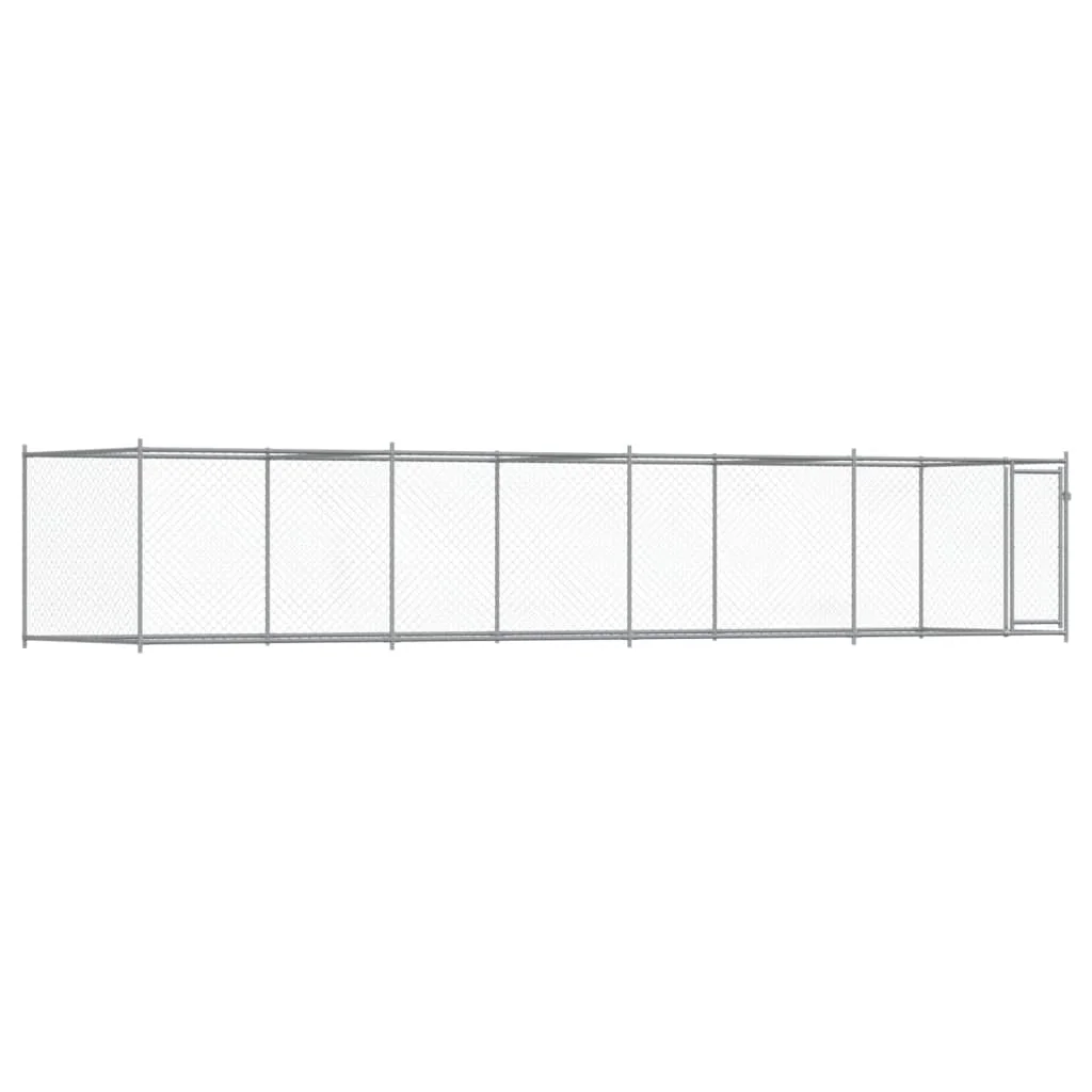 Parc de jardin pliable pour chien, acier galvanisé gris 8x2x1,5m – Image 2