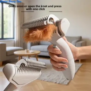 Brosse démêlante à un clic pour chien à poils longs