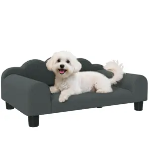 Canapé pour petit chien avec dossier et accoudoirs, tissu respirant