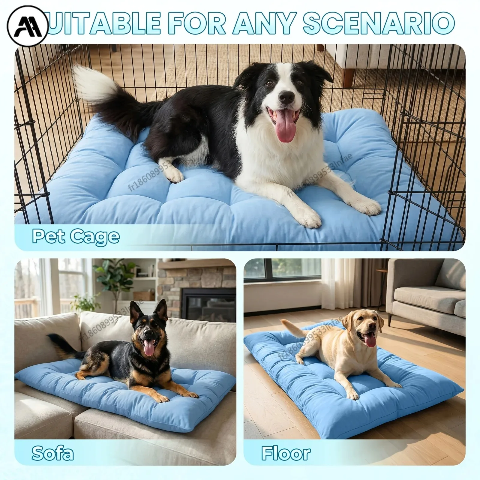 Lit rafraîchissant pour chien en peluche ultra douce lavable – Image 2