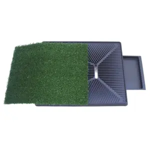 Tapis de propreté gazon artificiel avec plateau de drainage pour chien