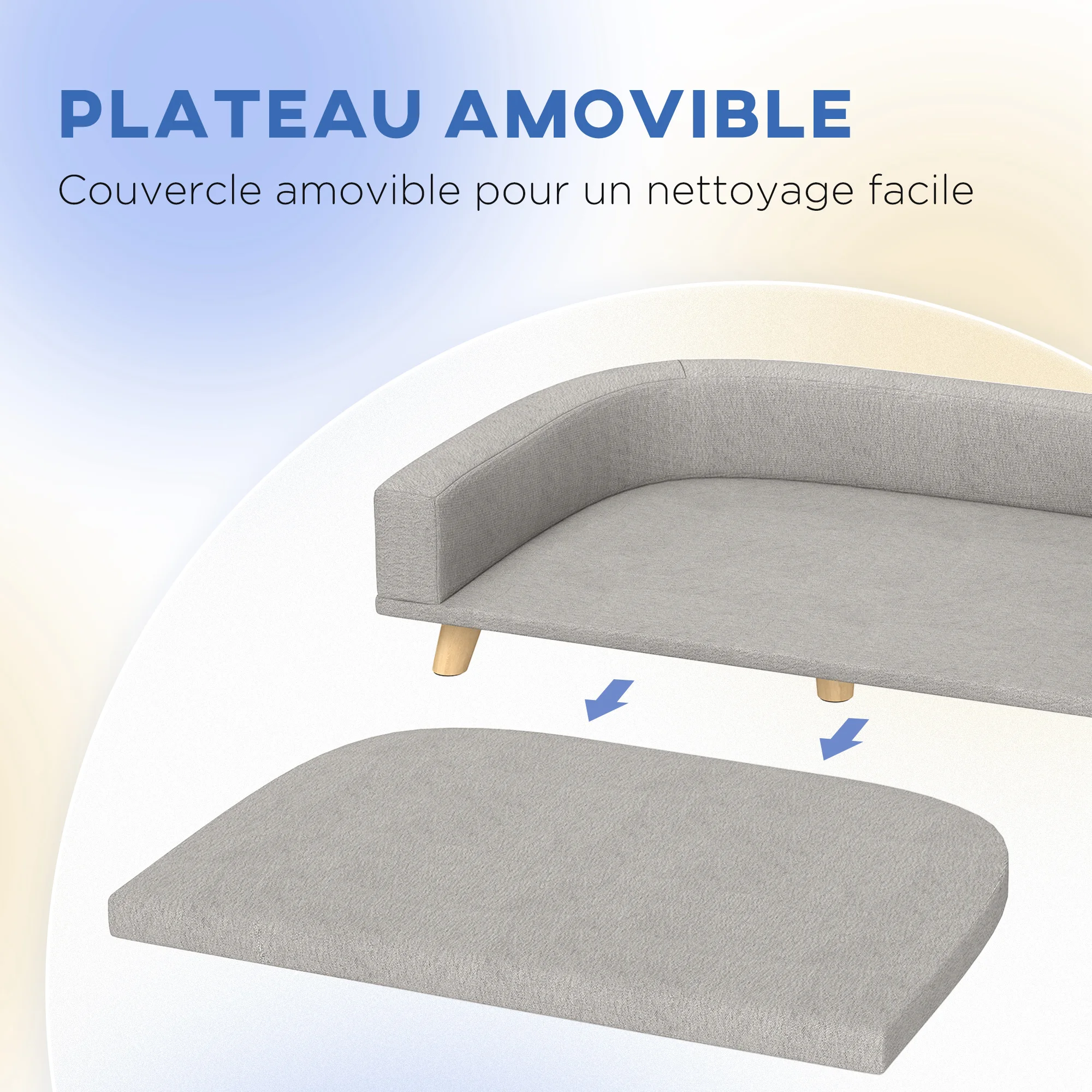 Canapé pour chien design scandinave avec coussin déhoussable – Image 4