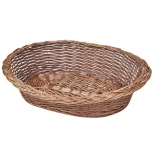 Panier en osier naturel pour chien, coussin inclus, 69 cm