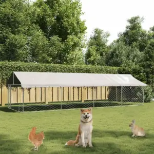 Grande cage extérieure pour chien avec toit 600x200x150 cm