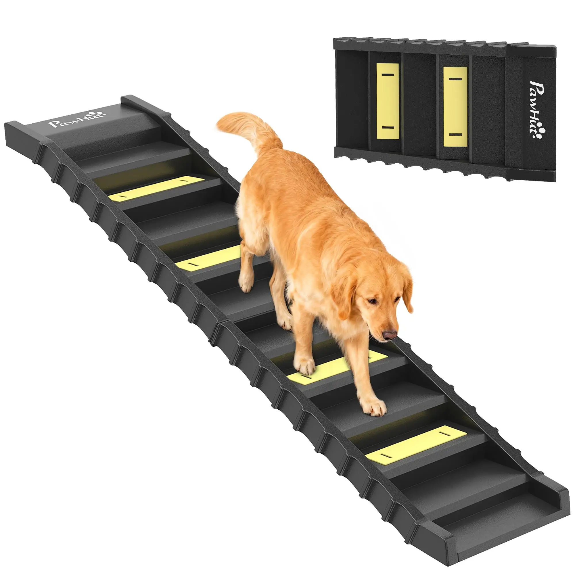 Escalier pliant pour chien, 154 cm, 10 niveaux, capacité 68 kg – Image 3