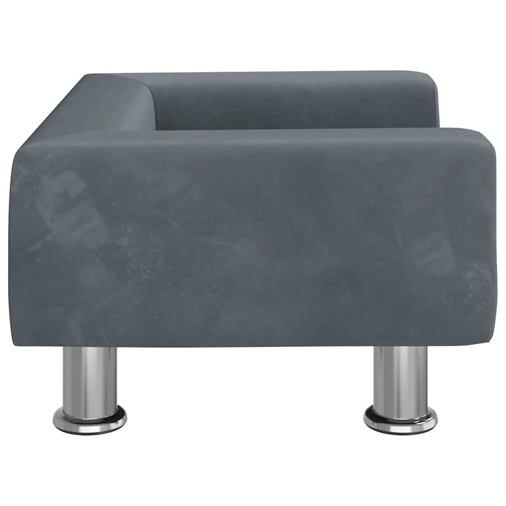 Coussin moelleux pour chien en velours gris clair, 50 cm – Image 4