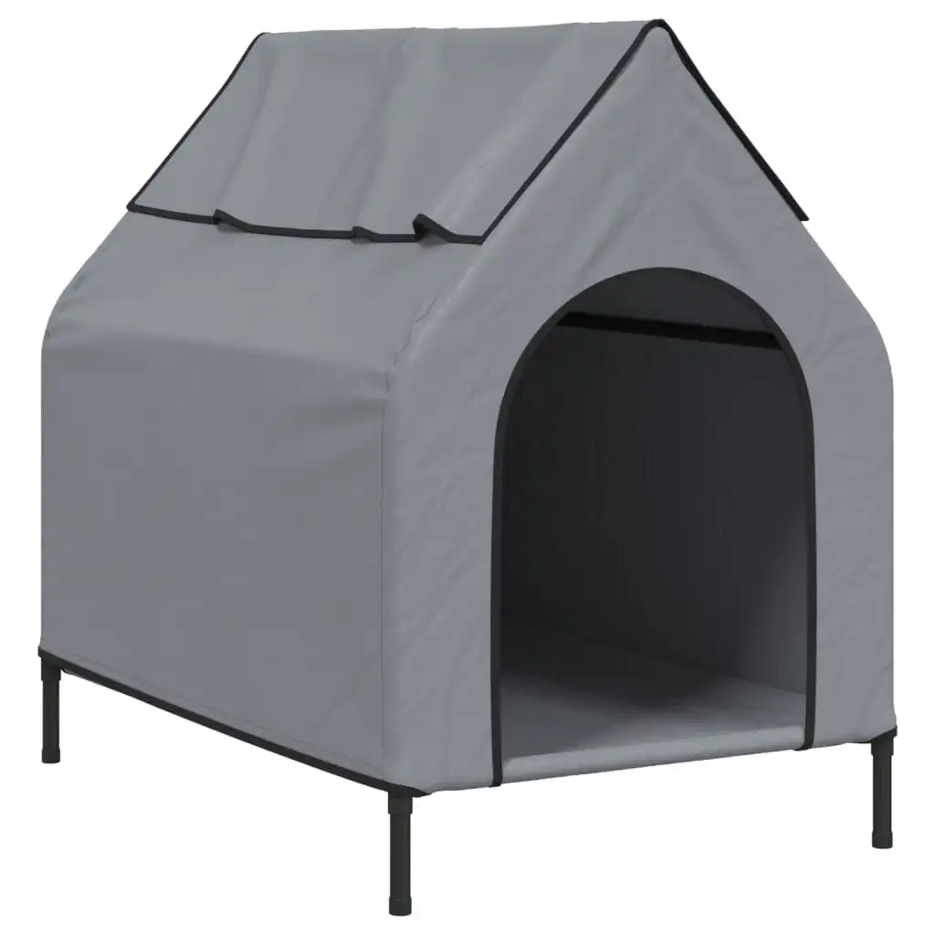 Cage pour chien pliable, tissu Oxford gris clair et acier – Image 2