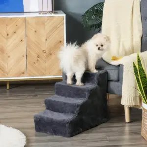 Escalier 4 marches housse peluche lavable pour chien