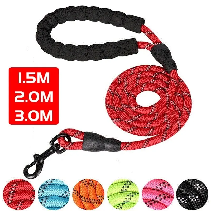 Laisse pour chien avec poignée rembourrée et double vitesse – Image 2