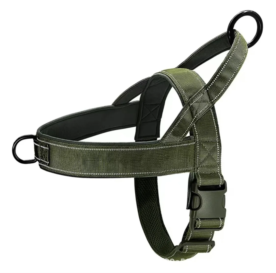 Harnais tactique anti-traction rembourré pour chien de grande race